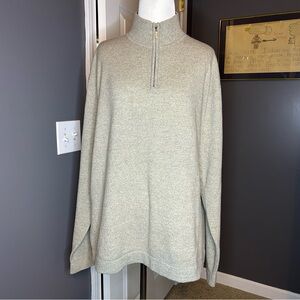 Men’s Alfani 100% Cashmere Quarter Zip Sweater in Taupe Heather Size X Large
